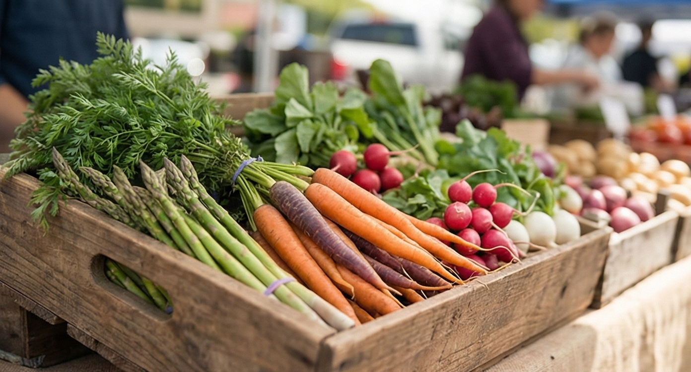 Saisonales Gemüse auf dem Markt